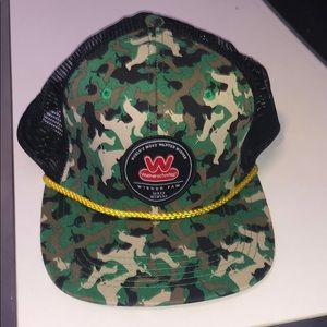 Wienerschnitzel flat bill hat.